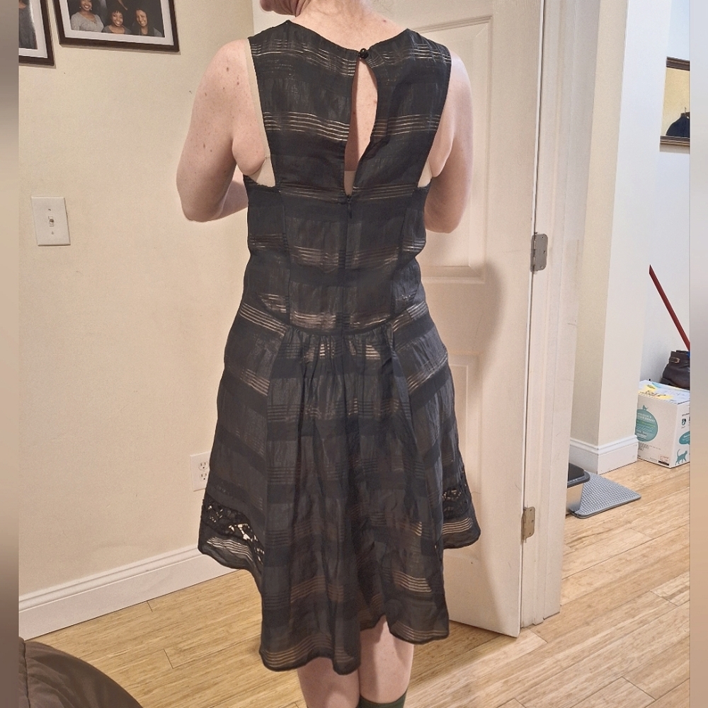 TRACY REESE | Sleeveless Black/Tan Dress